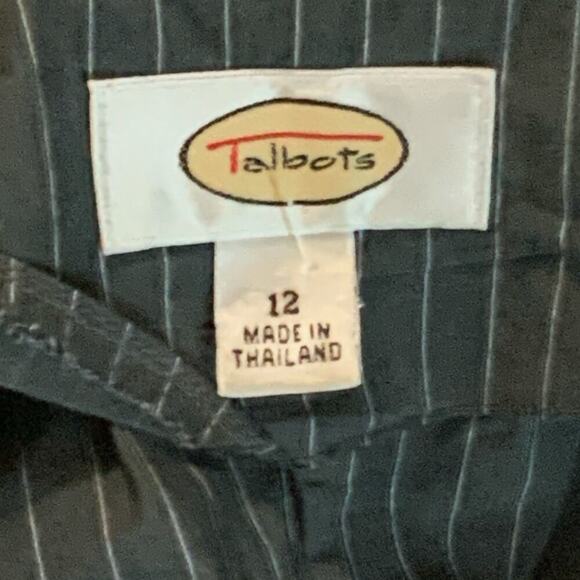 Talbots Vintage Striped Shirt Women 12 Long Sleeve Asymmetrical Collared  Formal - Picture 6 of 8